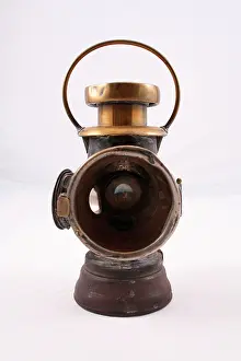 Carbide: Brass carbide motoring lamp