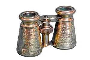 Embossing: Brass embossed binoculars