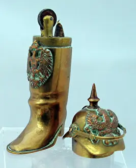 Removable: Brass lighter in the form of a jackboot, WW1