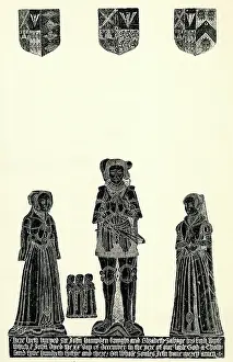 Rubbing: Brass rubbing, Sir John Hampden, Knight, and wife Elizabeth