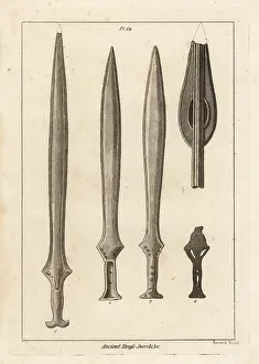 Duddingston: Brass swords, handle and spear head
