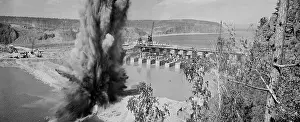 Upstream: Bratsk Hydroelectric Power Station under construction, 1959