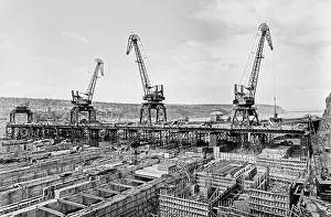 Bratsk: Bratsk Hydroelectric Power Station under construction, 1959
