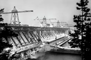 Oblast: Bratsk Hydroelectric Power Station under construction, 1965