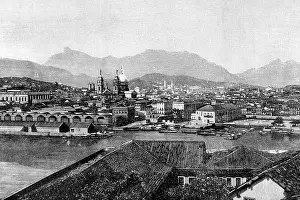 Roadstead: Brazil, Rio de Janeiro. Panoramic view from the roadstead