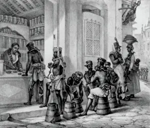 Chattel: Brazil, Slaves Wearing Chains, 1830s
