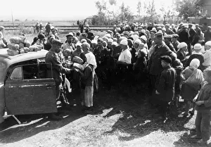 Distributes: Bread distribution at the detention center Kurbatowo, 1942