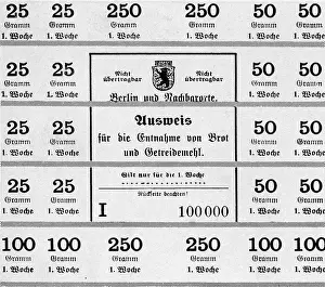 Ration: Bread ration card from Berlin, 1915