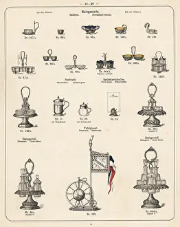 Wurttembergische: Breakfast cruet, mustard pot, cruet frame, etc