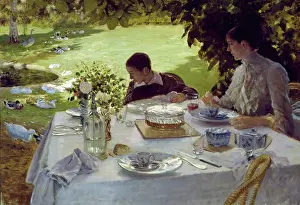 Nittis: Breakfast in the garden. Painting