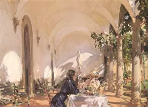 Loggia: Breakfast in the Loggia, by John Singer Sargent