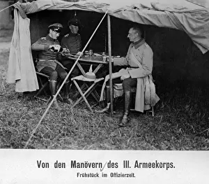 Ncos: Breakfast in the officer's tent, 1912