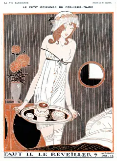 Petit: Breakfast for a soldier on home leave, WW1