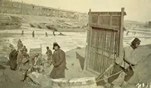 Breaking ice for water, Tientsin, China