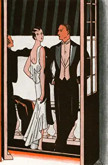 A breath of air on the balcony at a London ball