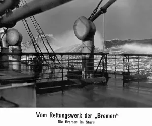 Severe: The Bremen in storm, 1926