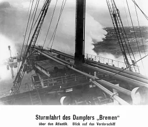 Bremen: The Bremen in storm, 1936