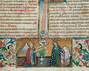 Announcement: Breviary of the Bishop of Montoya. The Annunciation. 15th ce