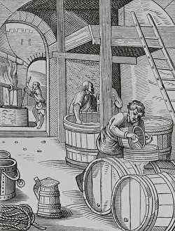 Lacroix: The brewer, 16th century. Engraving