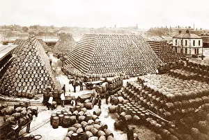 Cooperage: A brewery cooperage yard
