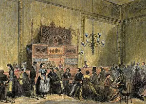 Hanover: Brewery Hanover. Germany. Colored engraving by Etienne. El P