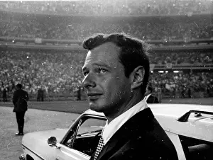 Epstein: Brian Epstein, Beatles manager, at Shea Stadium, New York