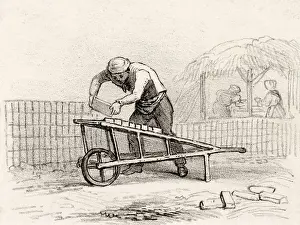Brickmaker: Brick making by hand, France