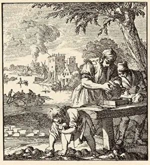 Moulding: Brick-making in Holland, 17th century
