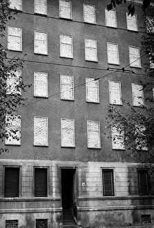 Bricked: Bricked up windows of building along the ?