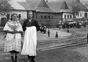Newlyweds: Bridal couple in the Spis, 1930