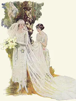 Weddings: Bride with Attendant