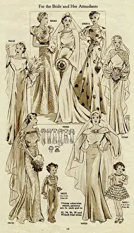 Bridesmaids: Bride and her attendants 1936