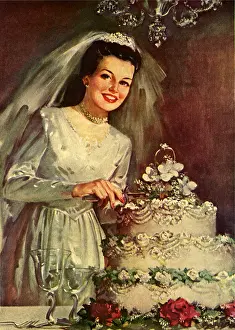 Nuptials: Bride and Cake