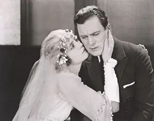 Reassure: The bride comforts the groom