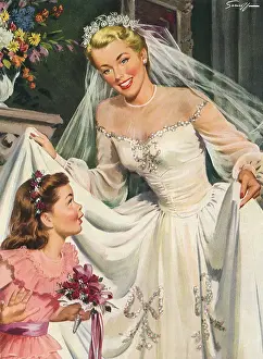 Nuptials: Bride and Flower Girl