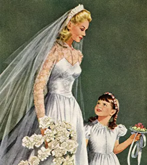 Nuptials: Bride and Flower Girl