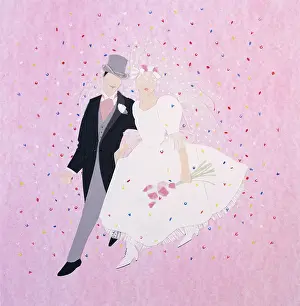 Colgate: Bride and Groom ' paper collage