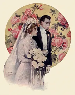 Levy: Bride, Groom, and Roses