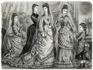 Bridesmaids: Bride being prepared for the big day 1875