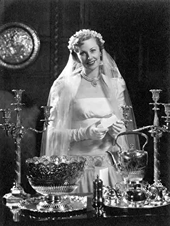 Bridal: Bride with wedding presents