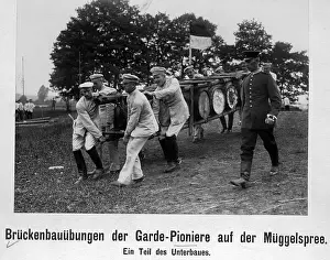Dragging: Bridge construction exercise on the Mueggelspree, 1913