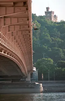 Danube: A bridge across the Danube River in Budapest, 1996