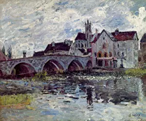 Moret: The Bridge of Moret, by Alfred Sisley