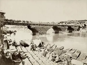 Srinagar: Bridge over the River Jhelum Srinagar, India, c.1890's