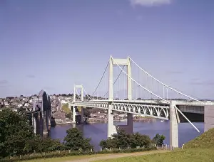 Saltash: Two bridges over the River Tamar, Devon and Cornwall