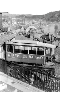 Bridgnorth: Bridgnorth, the Cliff Railway c1955