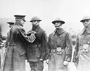 Macarthur: Brigadier General Macarthur receiving DSM from Pershing