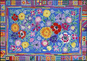 Cornflowers: Bright flowers on a blue background