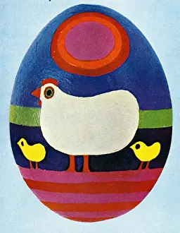 Avian: Brightly coloured picture of an Easter egg