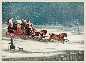 Stagecoaches: Brighton Mail in Snow